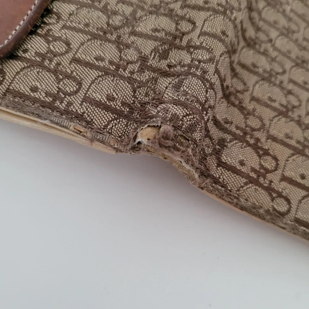 Christian Dior Vintage Trotter Monogram Wallet Brown Leather BM-0012